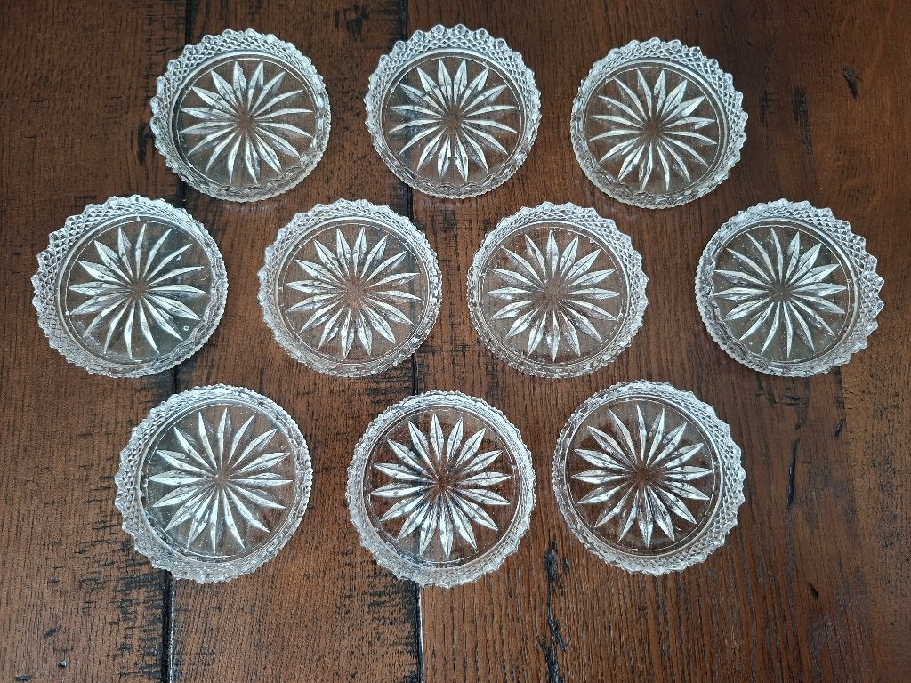 10 glazen onderzetters lijkt op kristalglas, Huis en Inrichting, Woonaccessoires | Onderzetters, Glasonderzetter, Ophalen of Verzenden