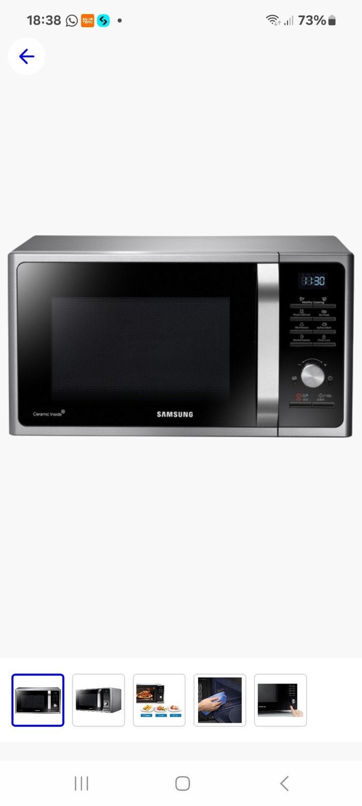 Samsung solo magnetron - Zilver/Zwart, Gebruikt, Hete lucht, Ophalen of Verzenden, Magnetron