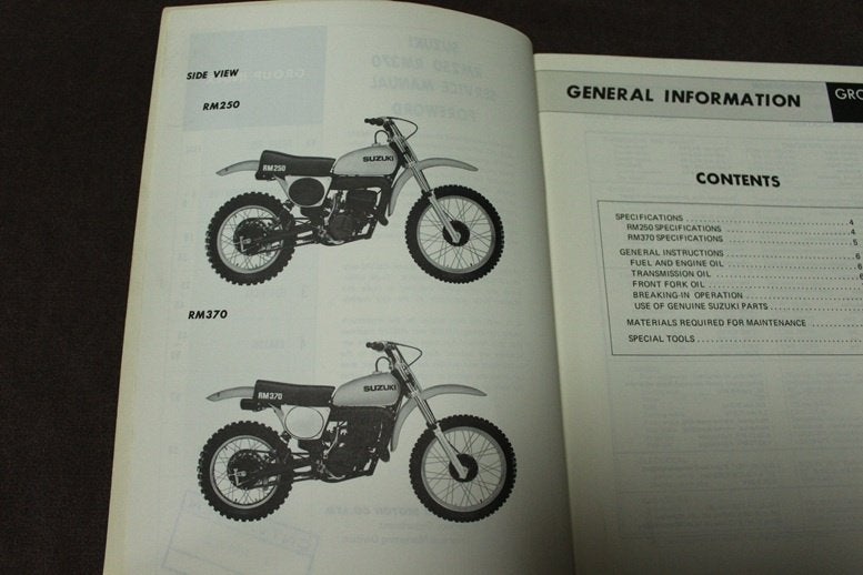 Suzuki RM250 RM370 1976 motorcycle service manual  RM 250, Motoren, Ophalen of Verzenden, Suzuki