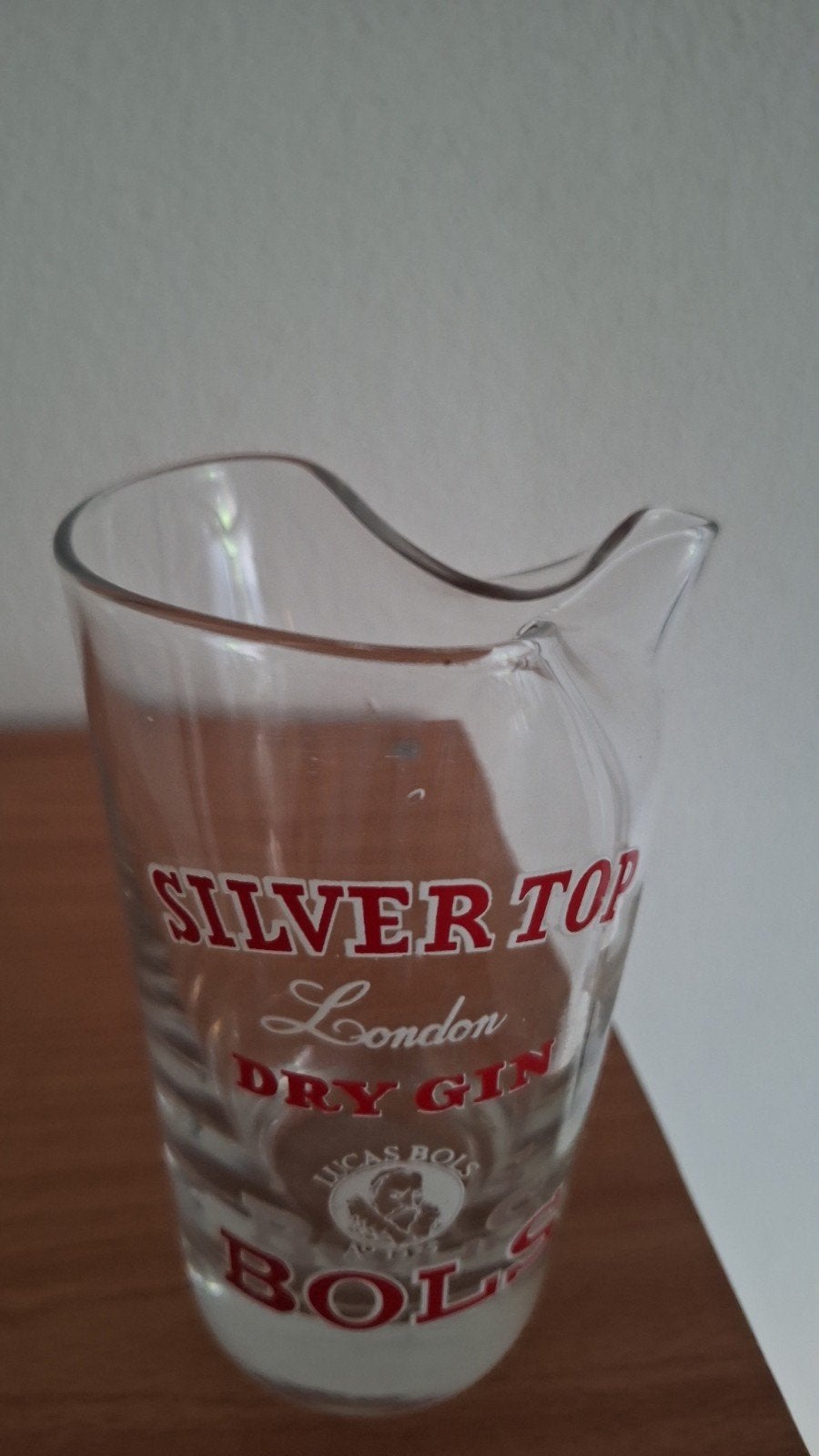 Bols silver top dry gin glas, Verzamelen, Ophalen, Zo goed als nieuw, Gebruiksvoorwerp