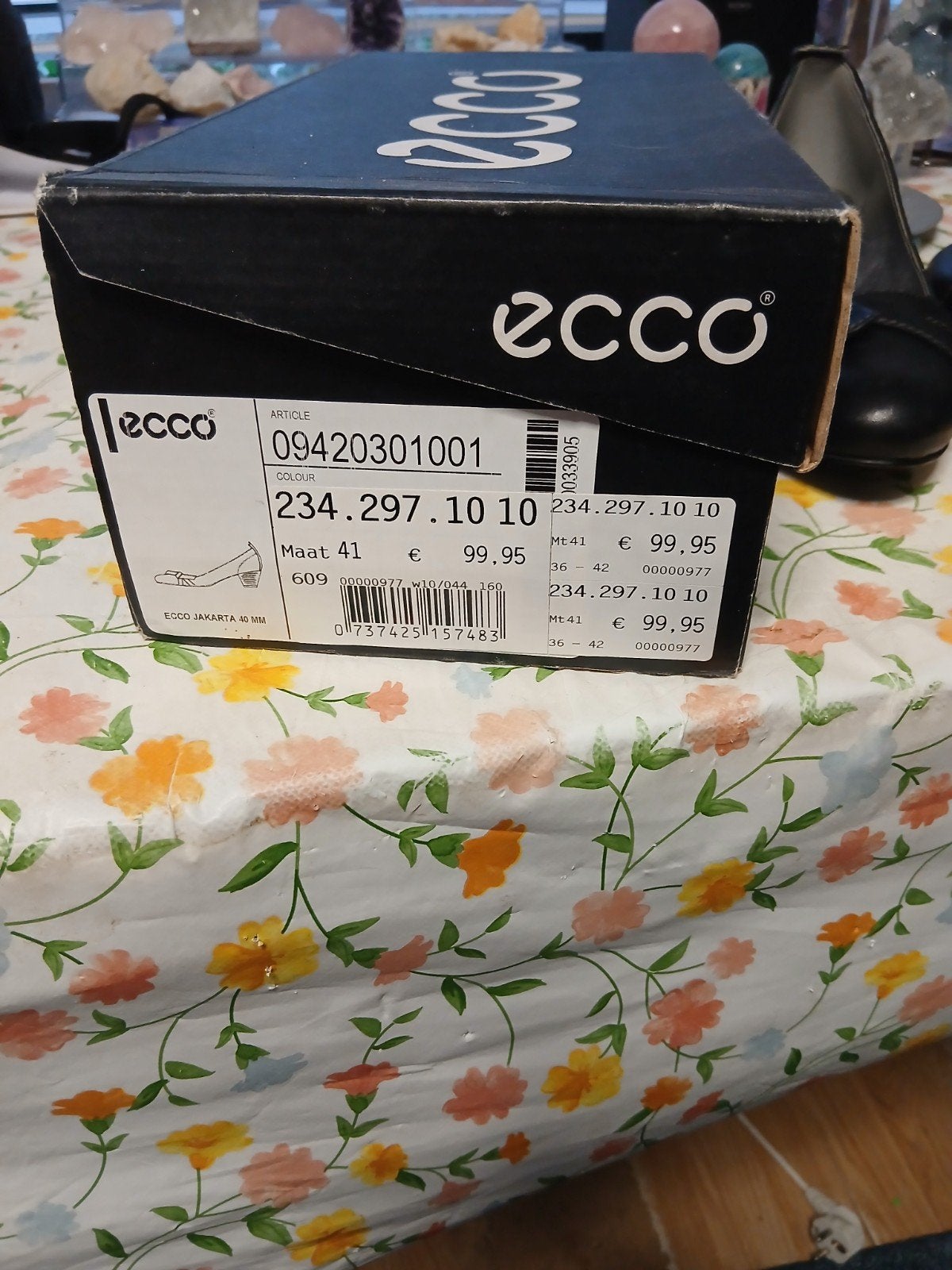 ECCO Dames Pumps Zwart leer.  Maat 41 -  nieuw, Pumps, Zwart, ECCO, Nieuw