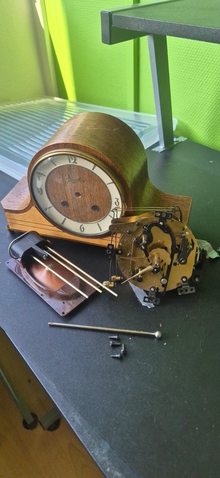 Vintage Junghans tafelklok - voor onderdelen of restauratie, Ophalen of Verzenden