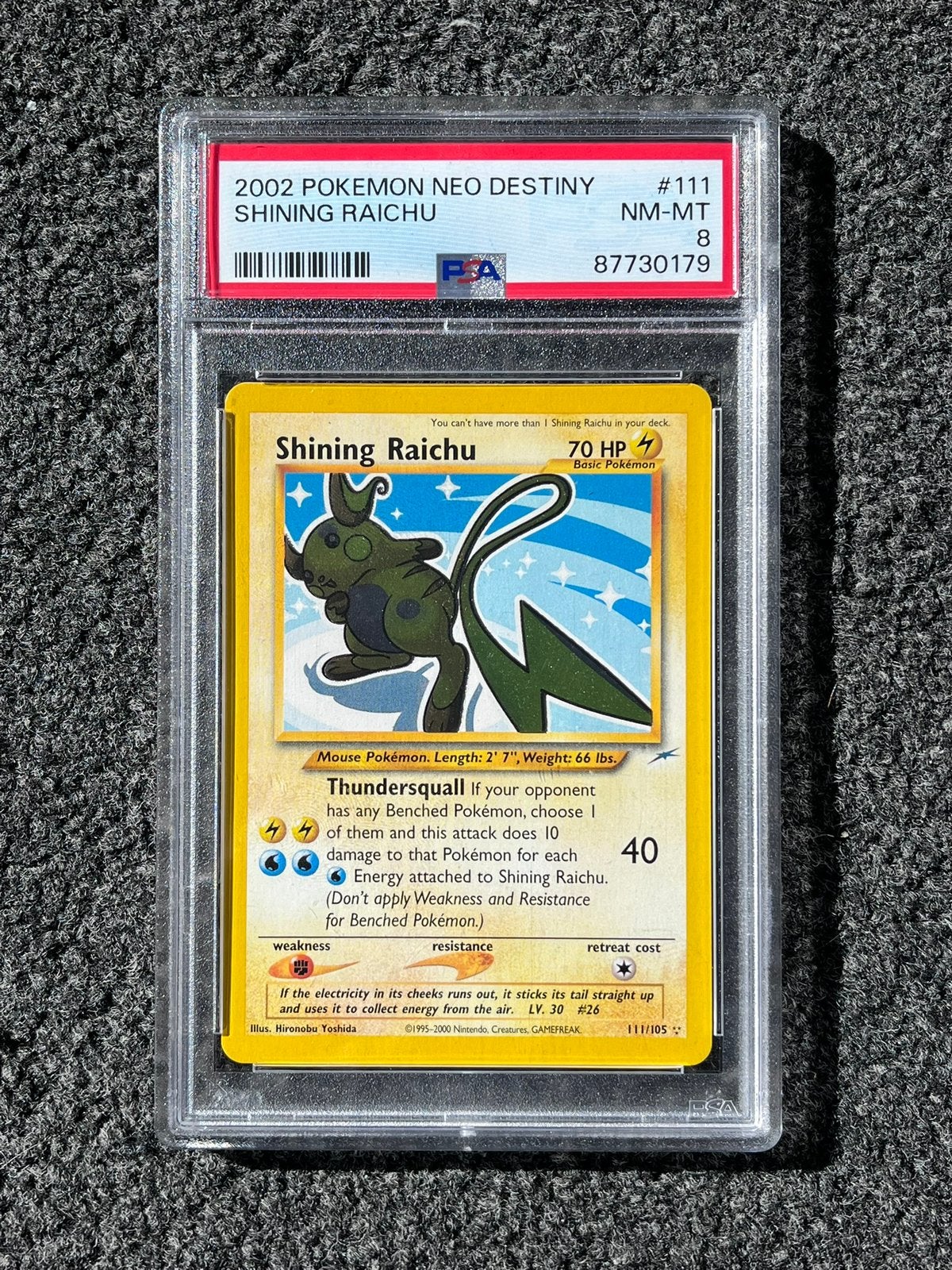 Pokémon PSA 8 Shining Raichu #111 Neo Destiny