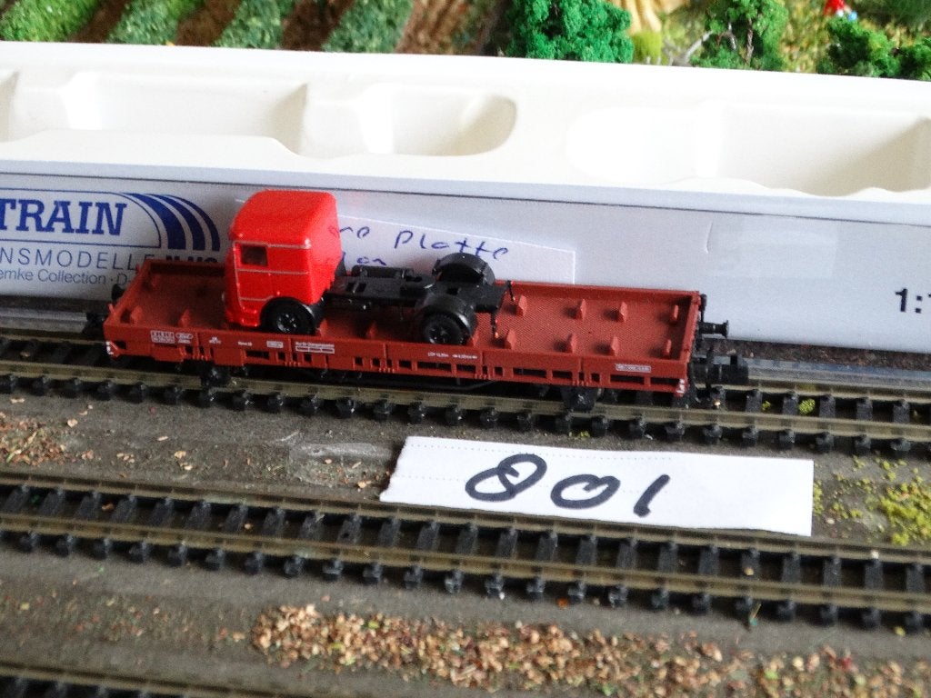 N-Spoor: HOBBYTRAIN H23818, adv 801, Flachwagen DB, Ep 3., Hobby en Vrije tijd, Modeltreinen | N-Spoor, Overige merken, Gelijkstroom of Wisselstroom