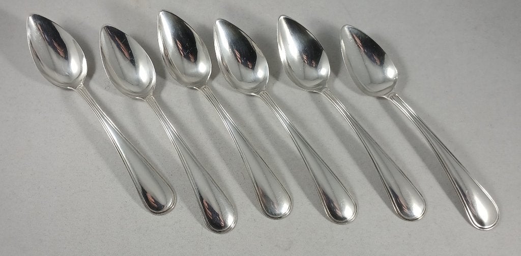 6 zilveren biedermeier koffielepels Rondfilet 835 zilver, Antiek en Kunst, Ophalen of Verzenden, Zilver