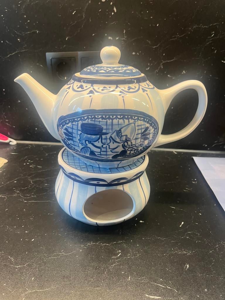 Delfts blond Amsterdam - thee pot+ theelicht onderzetter, Ophalen