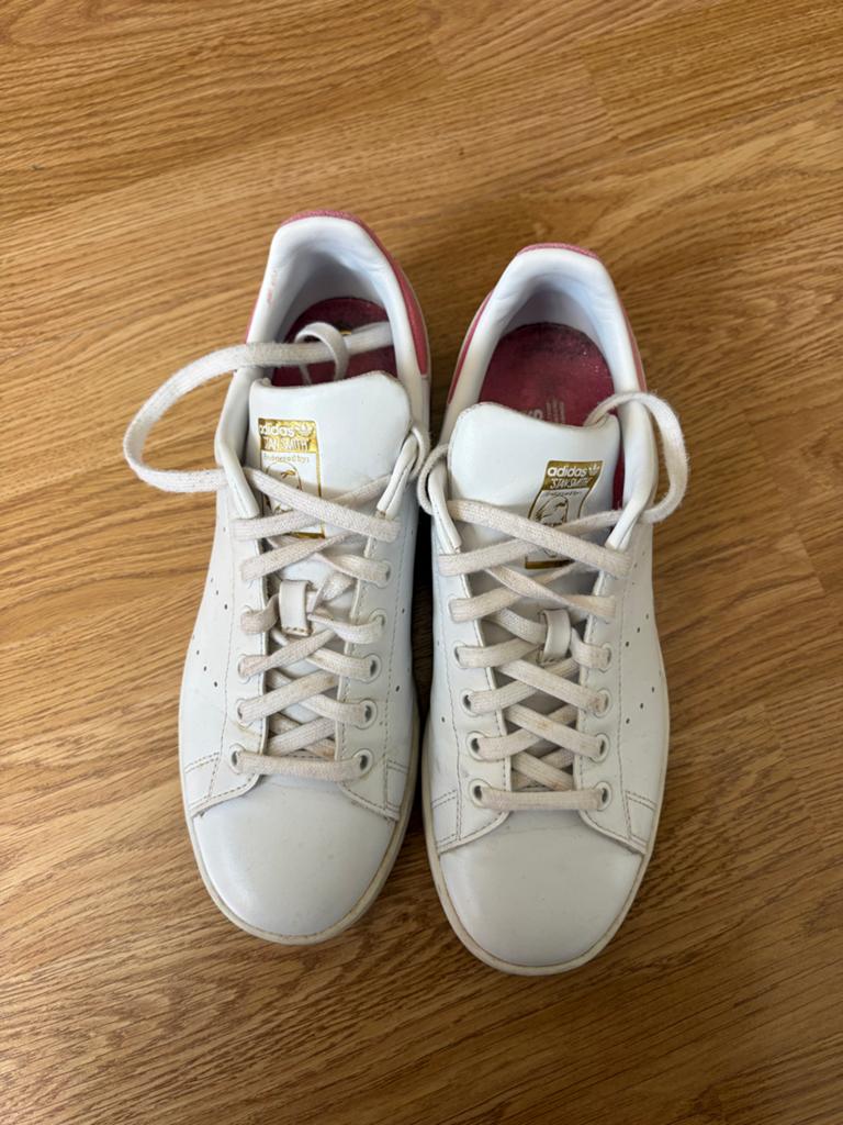 Adidas Stan Smith sneakers wit/roze - Maat 40, Ophalen of Verzenden, Gedragen, Wit, Sneakers of Gympen