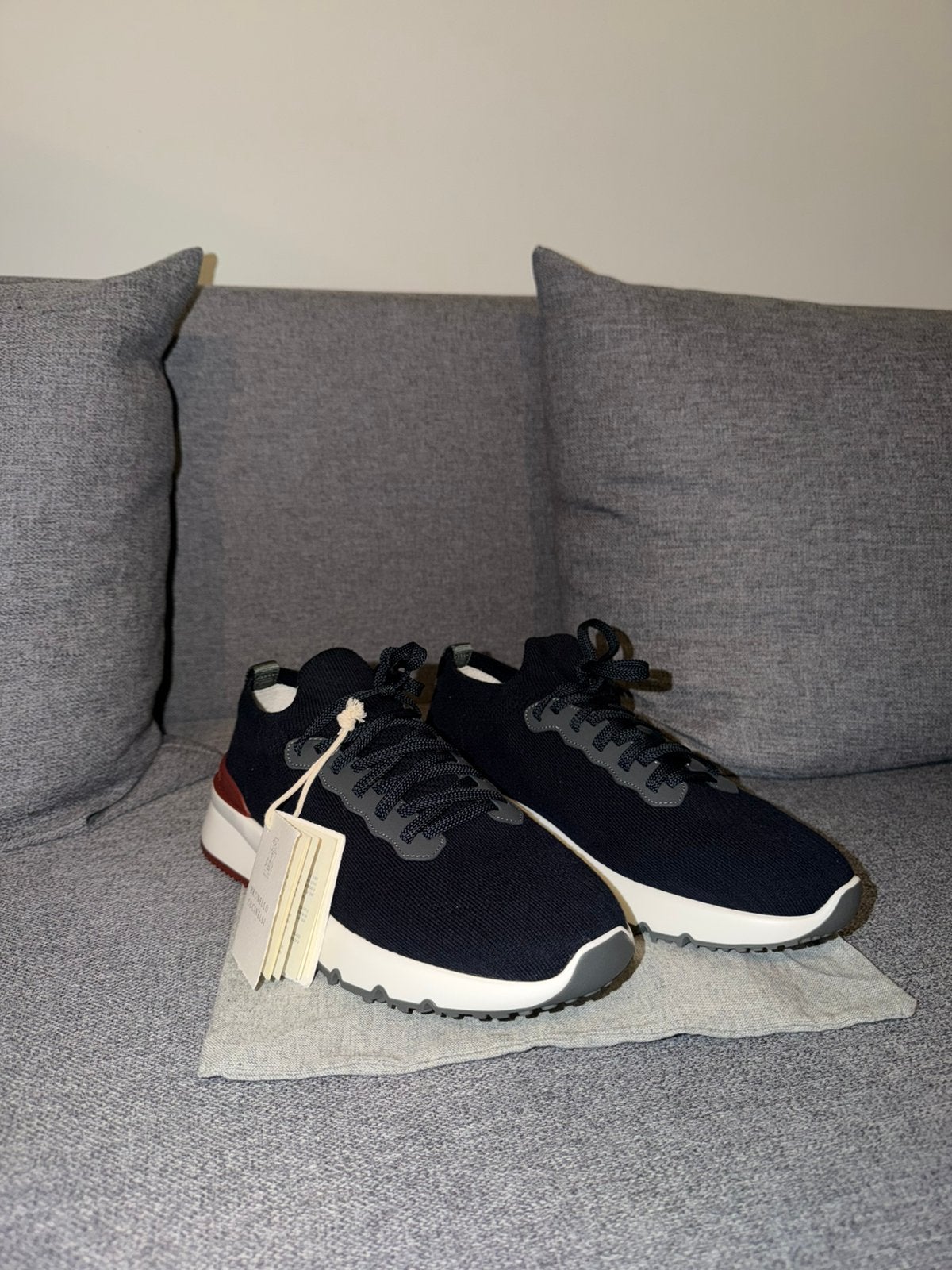 Brunello Cucinelli sneakers – maat 44  - Donkerblauw - Nieuw, Blauw, Nieuw, Ophalen of Verzenden, Sneakers of Gympen