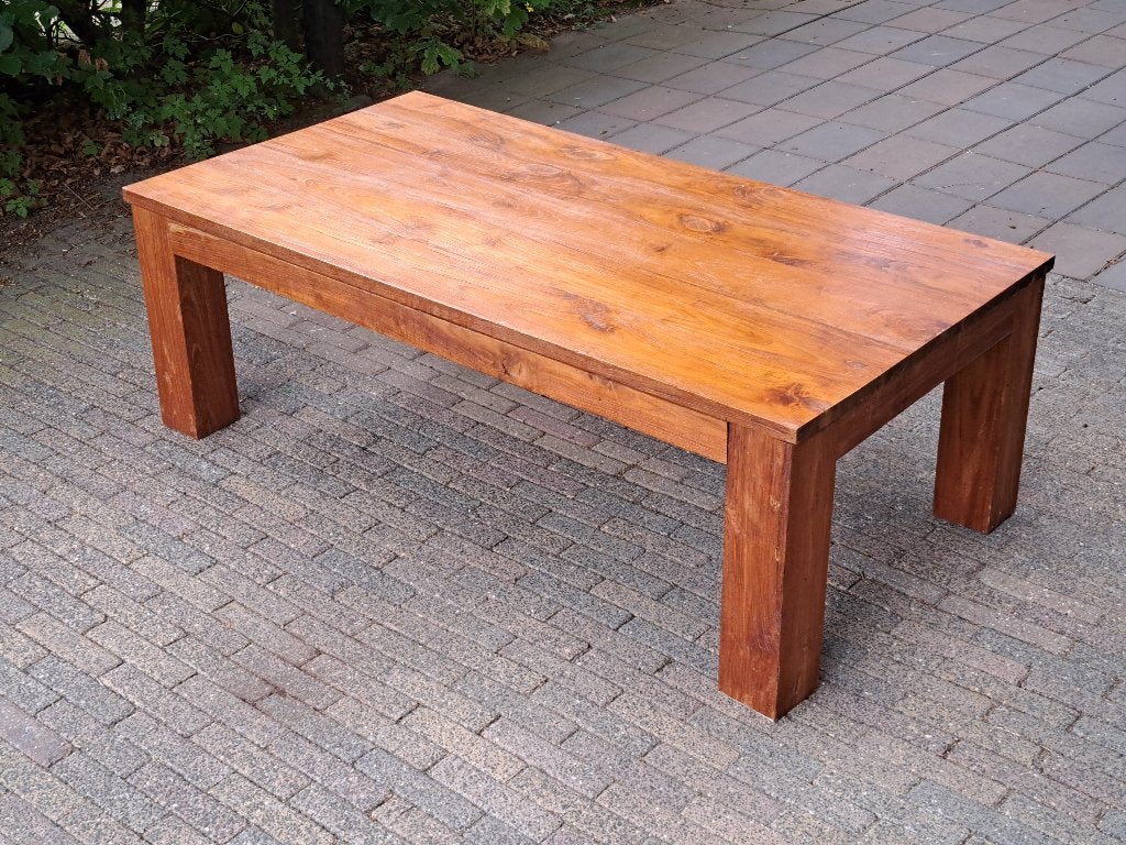 Salontafel van teak hout, Ophalen, Gebruikt, 100 tot 150 cm, Teakhout