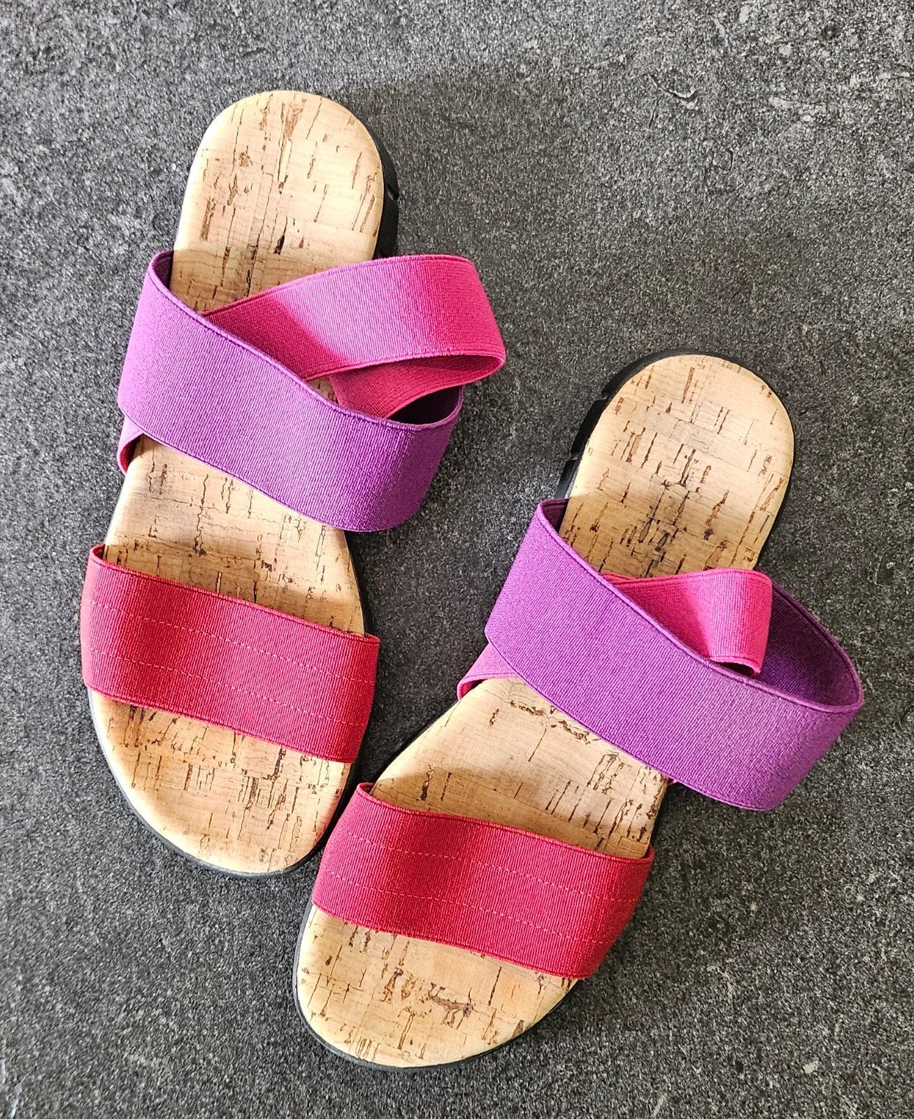 Comfortabele paarse en roze sandalen, maat 37, Kleding | Dames, Ophalen of Verzenden, Zo goed als nieuw, Roze, Sandalen of Muiltjes