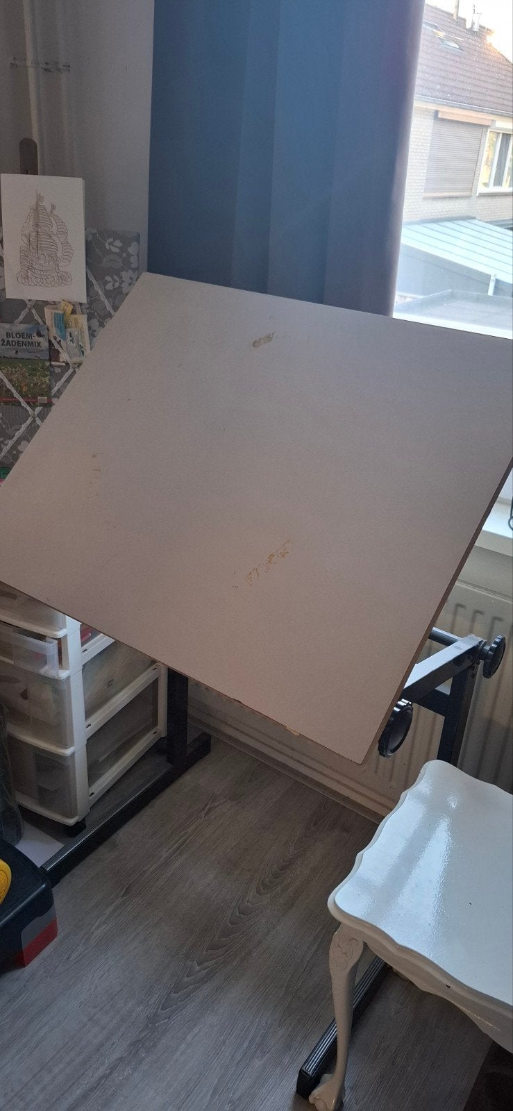 Tekentafel met verstelbaar blad, Ophalen, Gebruikt, Minder dan 130 cm