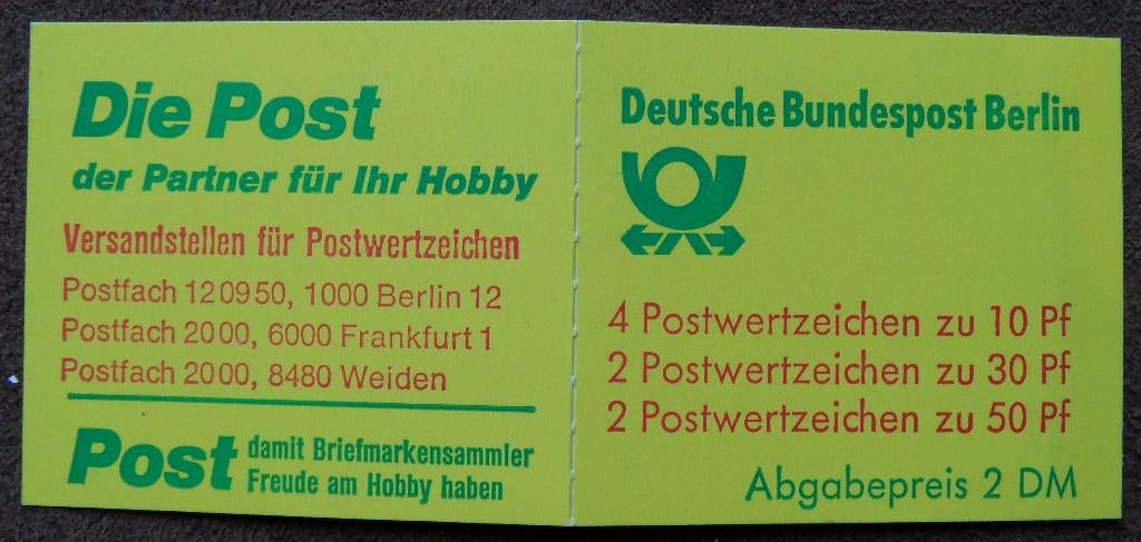 Postzegelboekje – Deutsche Bundespost Berlin  Boekje 11f, Ophalen of Verzenden, BRD, Postfris