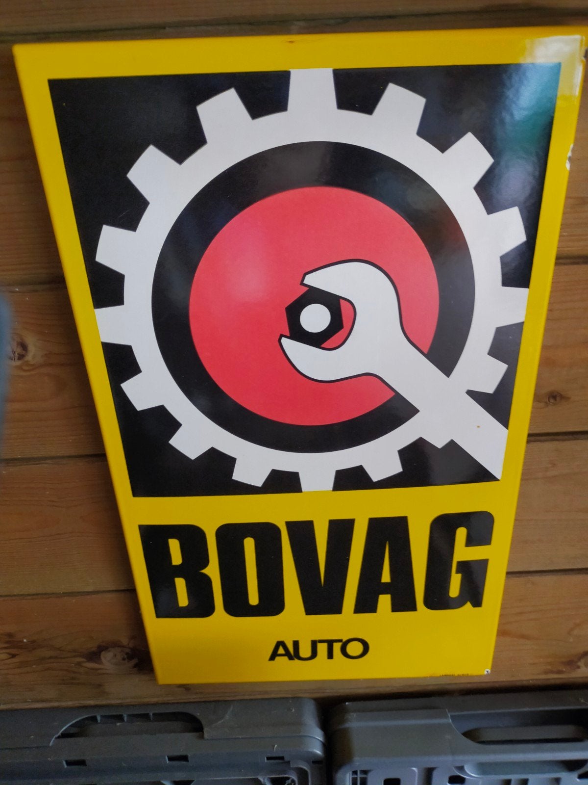 Vintage BOVAG Auto reclamebord, Ophalen, Gebruikt