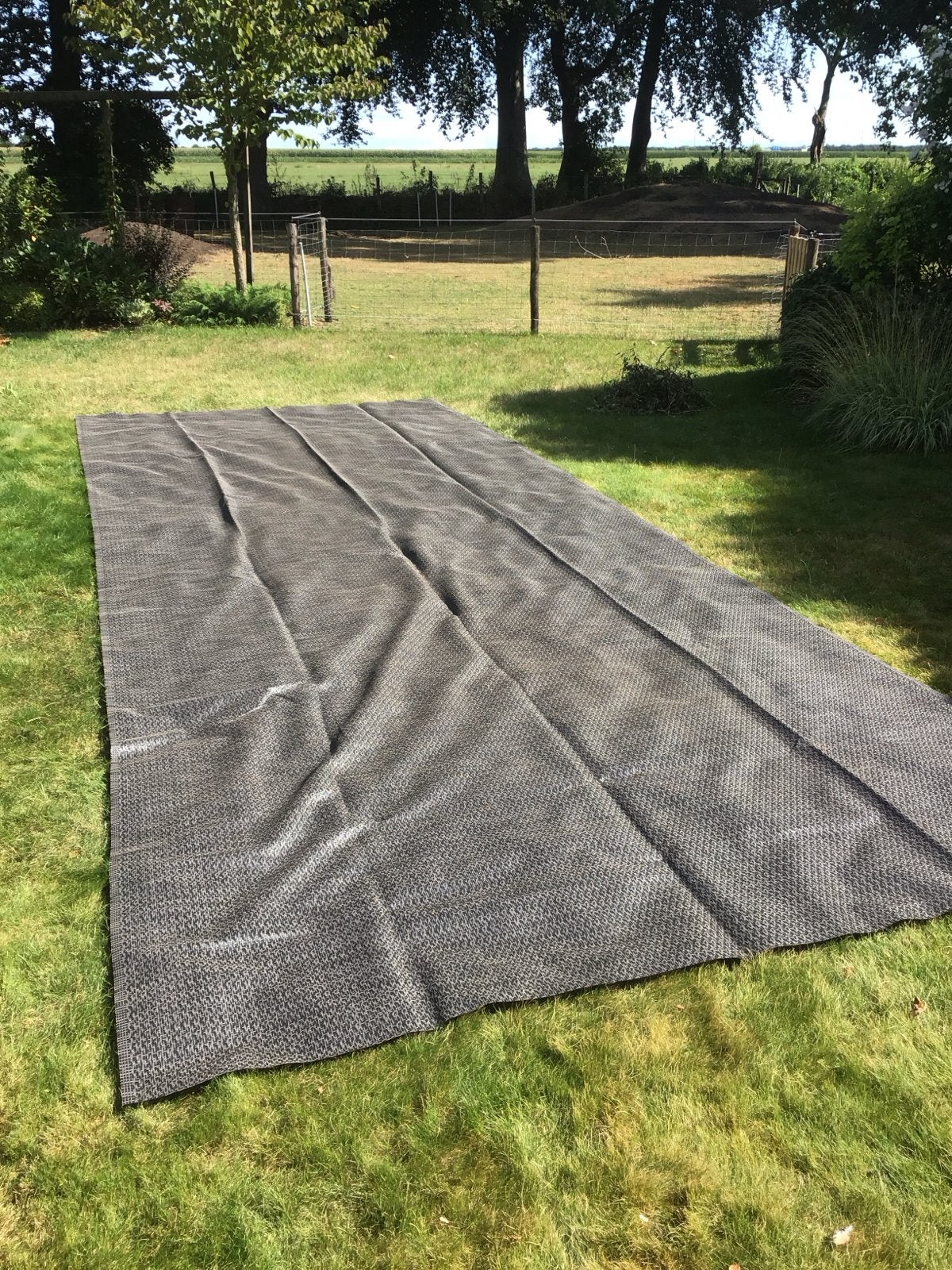 Voortent tapijt 2,5 x 6,5 meter - Antraciet, Ophalen, Zo goed als nieuw