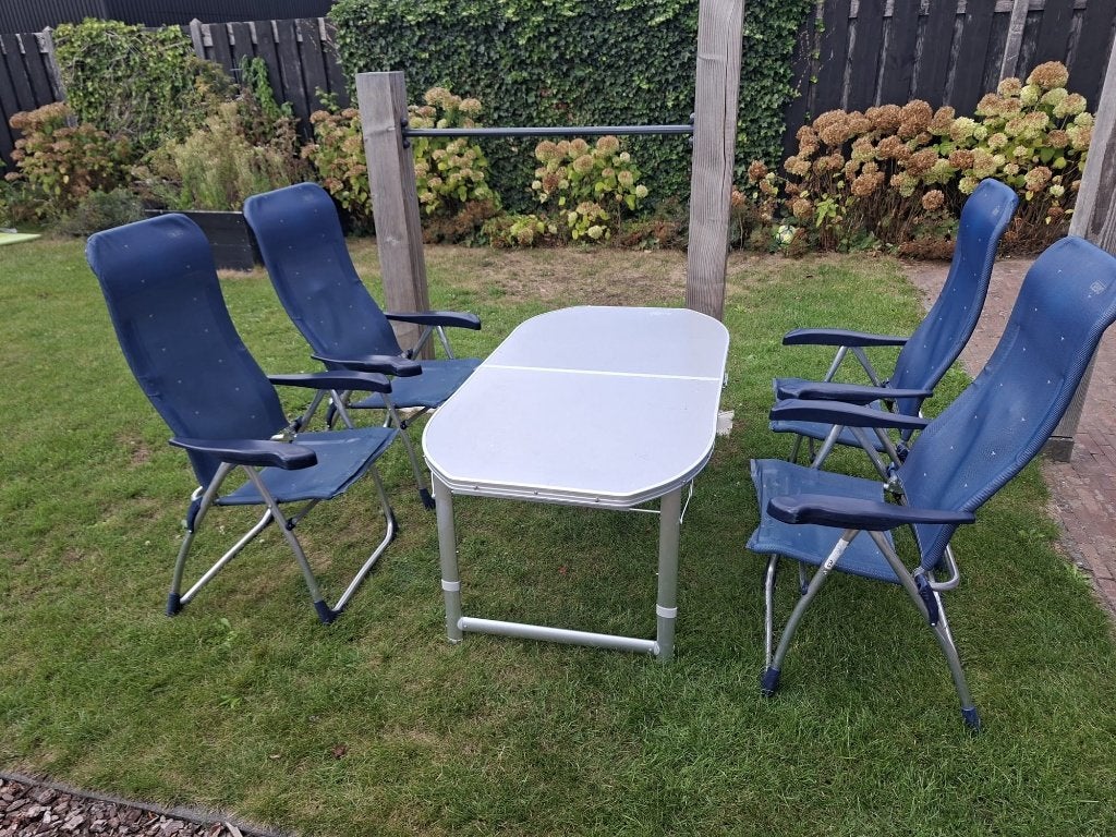 Campingset (tafel en stoelen), Caravans en Kamperen, Kampeermeubelen, Ophalen, Gebruikt, Campingtafel