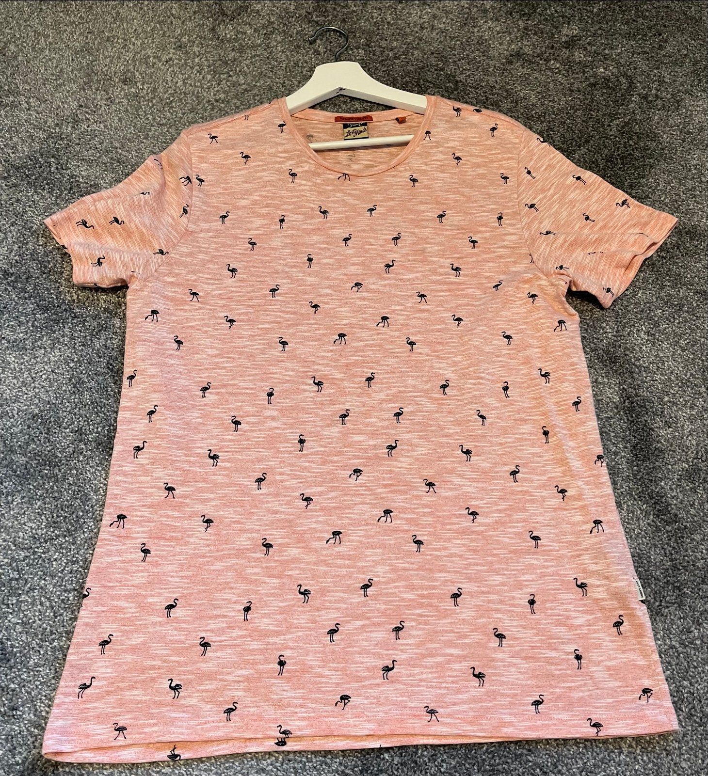 Heren shirt met flamingo print - Maat L, Ophalen of Verzenden, Gedragen, Maat 52/54 (L), Roze