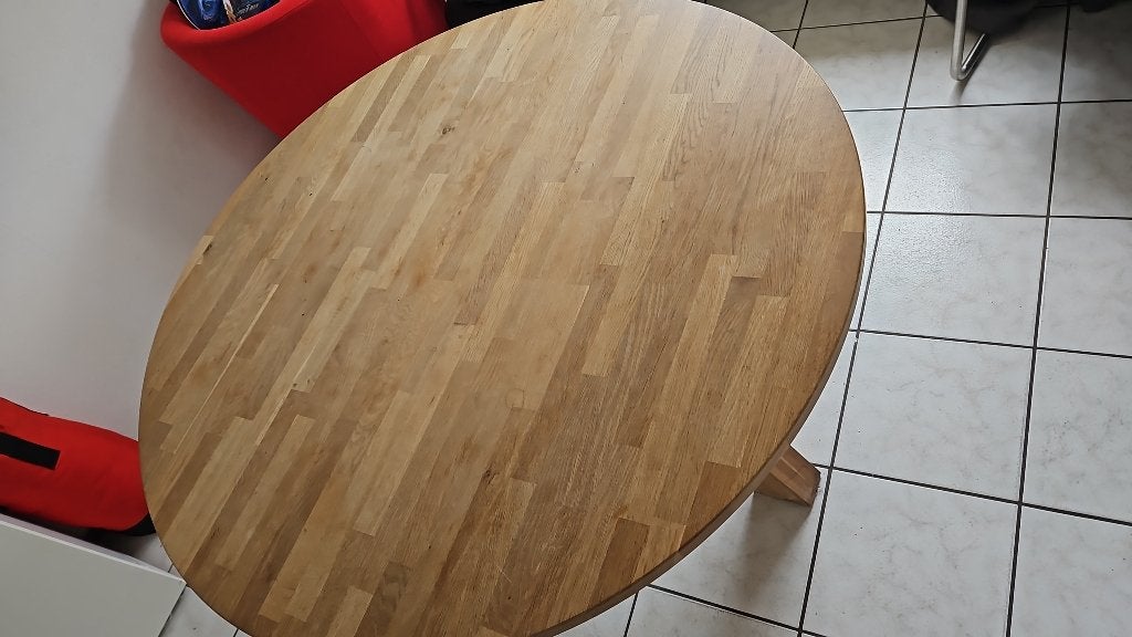 GRATIS Eetkamer tafel, Huis en Inrichting, Tafels | Eettafels, Gebruikt, 100 tot 150 cm, 100 tot 150 cm, Vier personen, Rond, Eikenhout