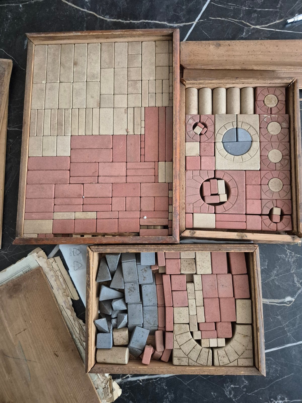 Antieke Anker bouwdozen van Dr. Richter met architectuur, Ophalen