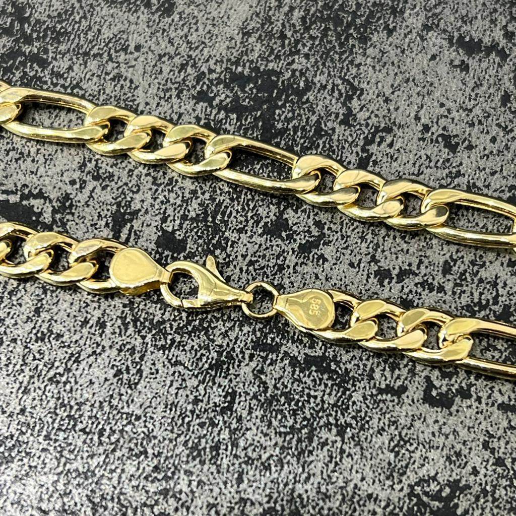 14 karaat gouden ketting figaro schakel nieuw, Ophalen of Verzenden, Nieuw, Goud