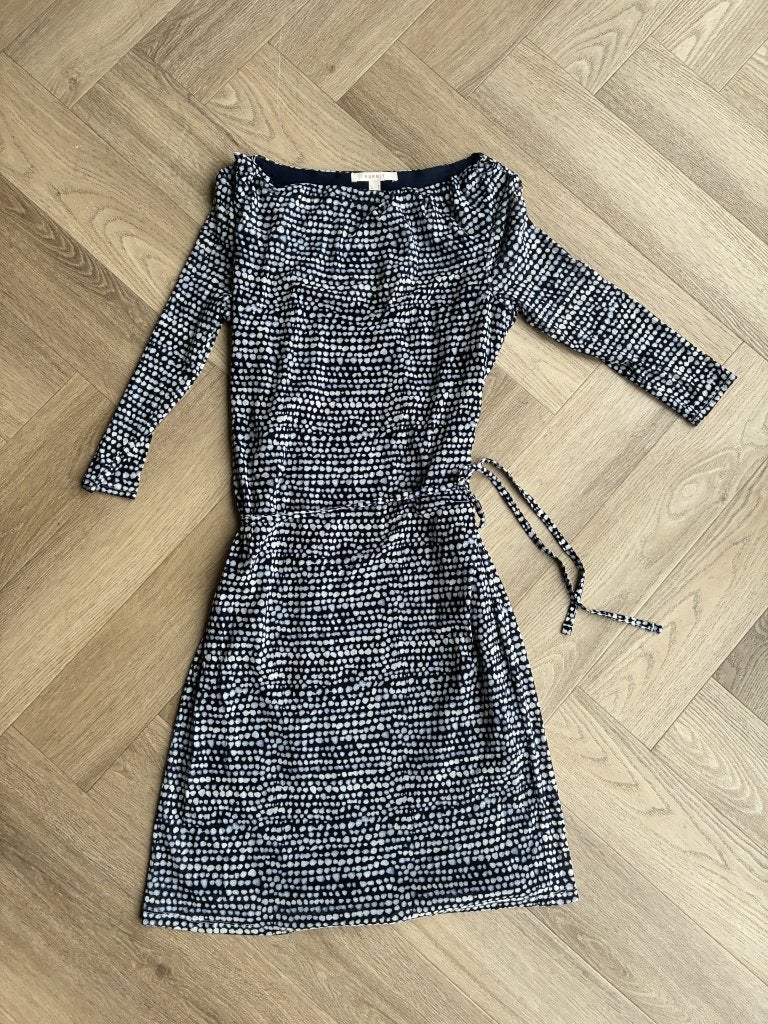 Esprit stippen jurk maat 36 (s), Kleding | Dames, Blauw, Ophalen of Verzenden, Zo goed als nieuw, Maat 36 (S)