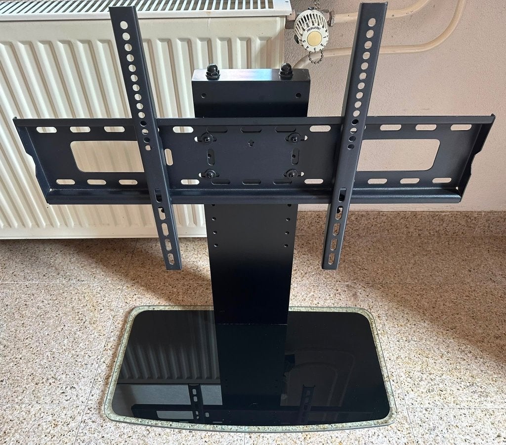 Tv standaard vesa 600 x 400 mm met glazen voet, Ophalen, Zo goed als nieuw
