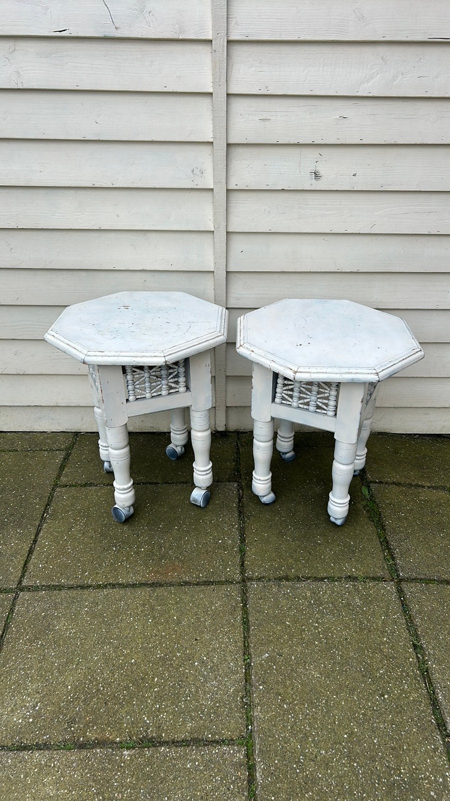 Oosterse bijzettafel set 2 stuks, Minder dan 55 cm, Rond, Zo goed als nieuw, Ophalen