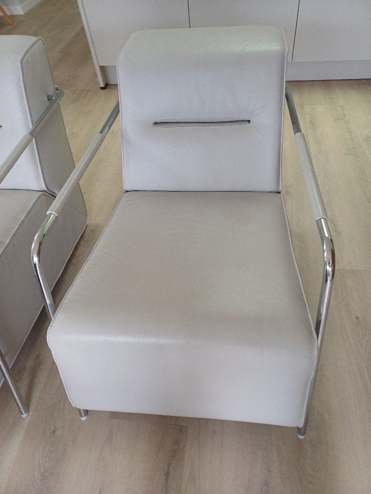 design vintage fauteuil, Ophalen, Twee, Zo goed als nieuw, Grijs