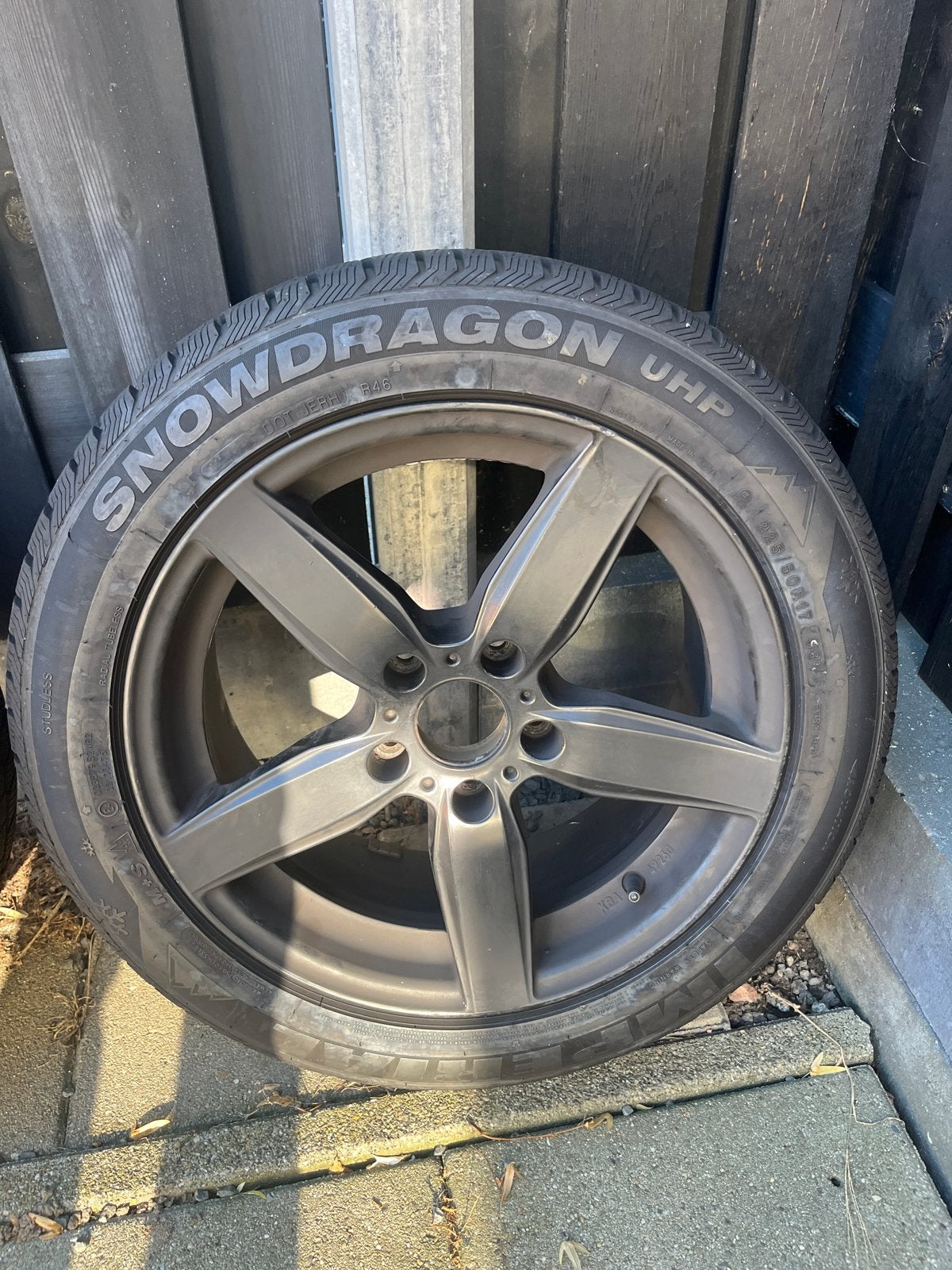 Set van 4 bmw f30 winterbanden met velgen wielen 225/50R17, Ophalen, Gebruikt, Banden en Velgen, 17 inch