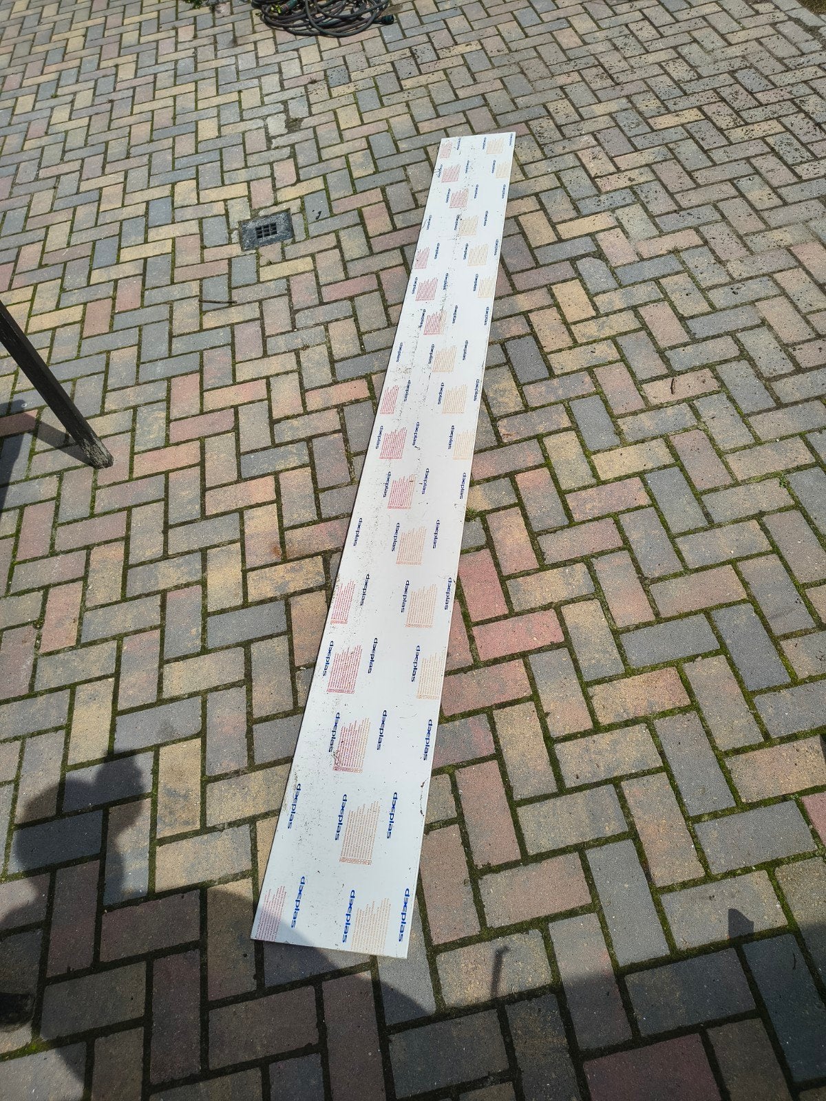 Witte kunststof plank - 290 cm lang 30 cm breed, Ophalen, Minder dan 25 mm, Zo goed als nieuw, 250 tot 300 cm
