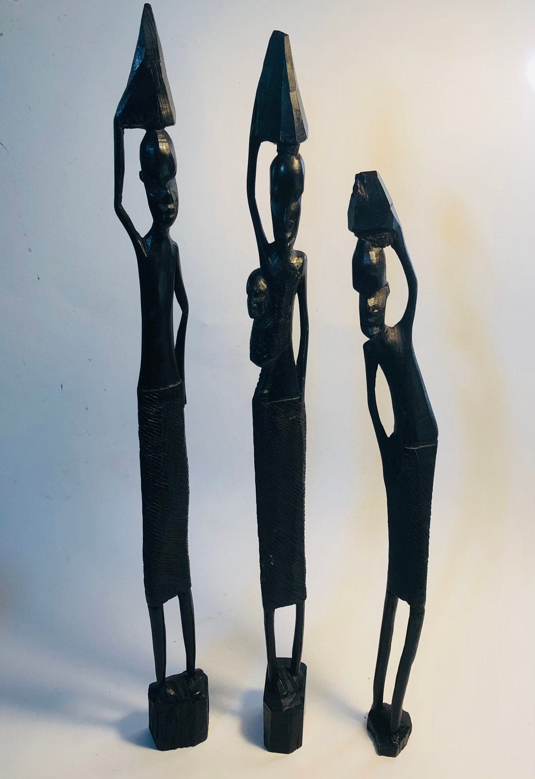 Leuke Afrikaanse houten figuurtjes, lang, Antiek en Kunst, Ophalen of Verzenden