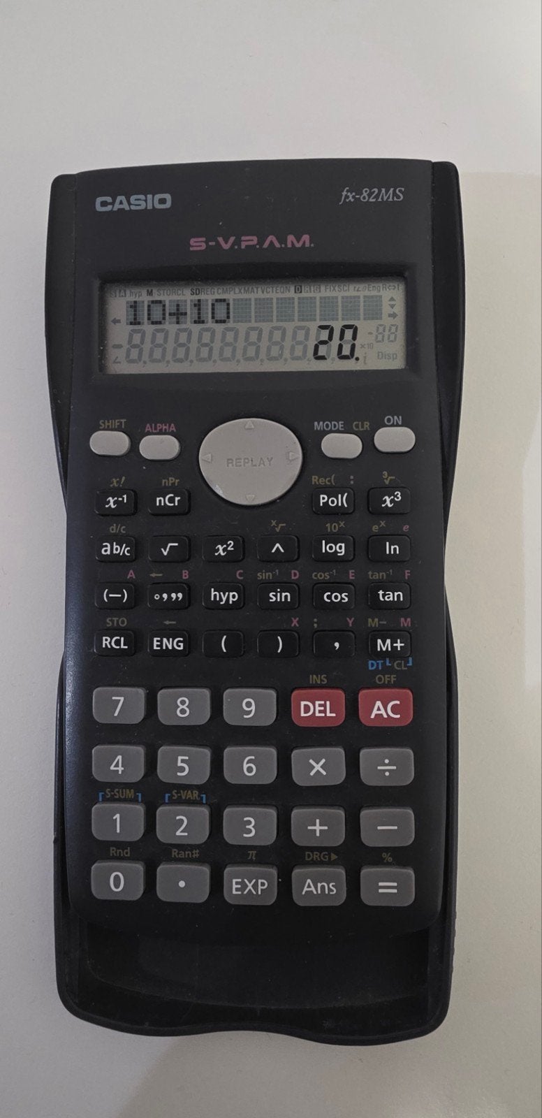 Rekenmachine casio fx-82MS, Ophalen