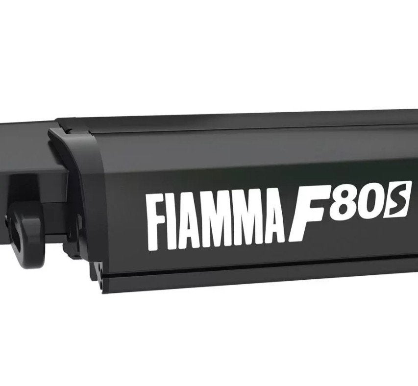 Fiamma F80S Luifel 340 Deep Black Royal Grey (z.g.a.n.), Ophalen, Zo goed als nieuw