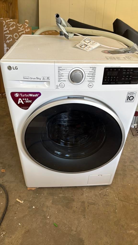 LG wasmachine uit 2017 9 kilo, Witgoed en Apparatuur, Was-droogcombinaties, 8 tot 10 kg, Ophalen, Gebruikt, 85 tot 90 cm