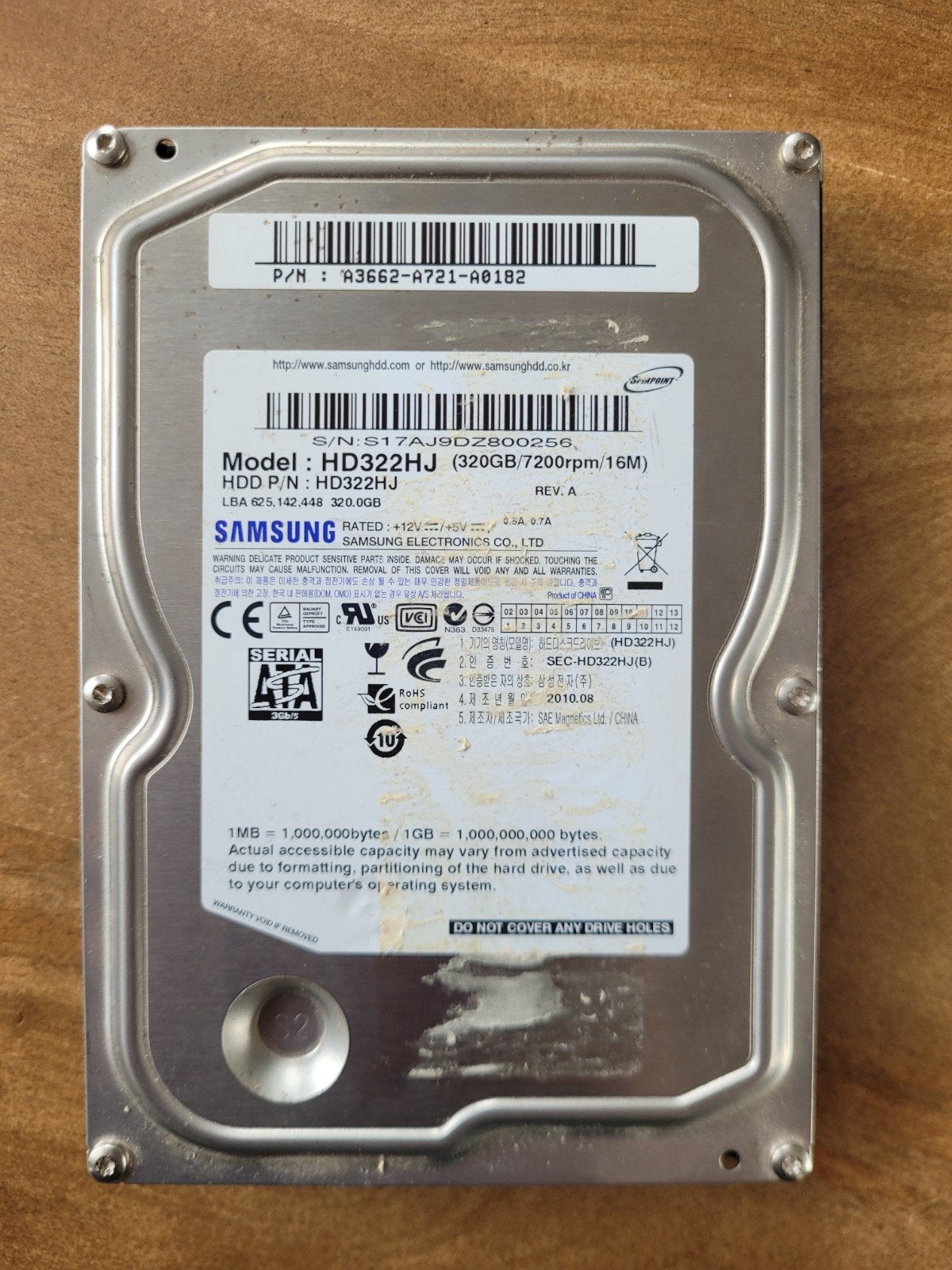 Samsung HD322HJ 320GB SATA HDD (m2454286087) — Harde schijven — Marktplaats