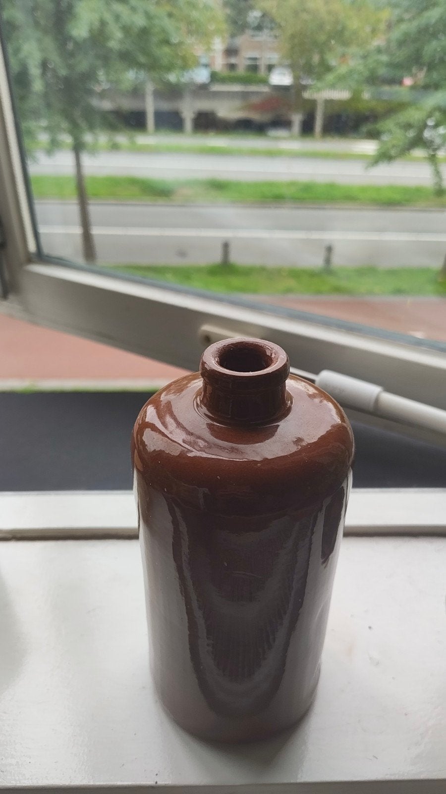Vintage Bruine Keramische Fles/Kruik - apostel, Ophalen of Verzenden