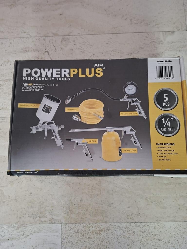 PowerPlus Air Pneumatische Set 5-delig - Compleet, Ophalen of Verzenden, Nieuw