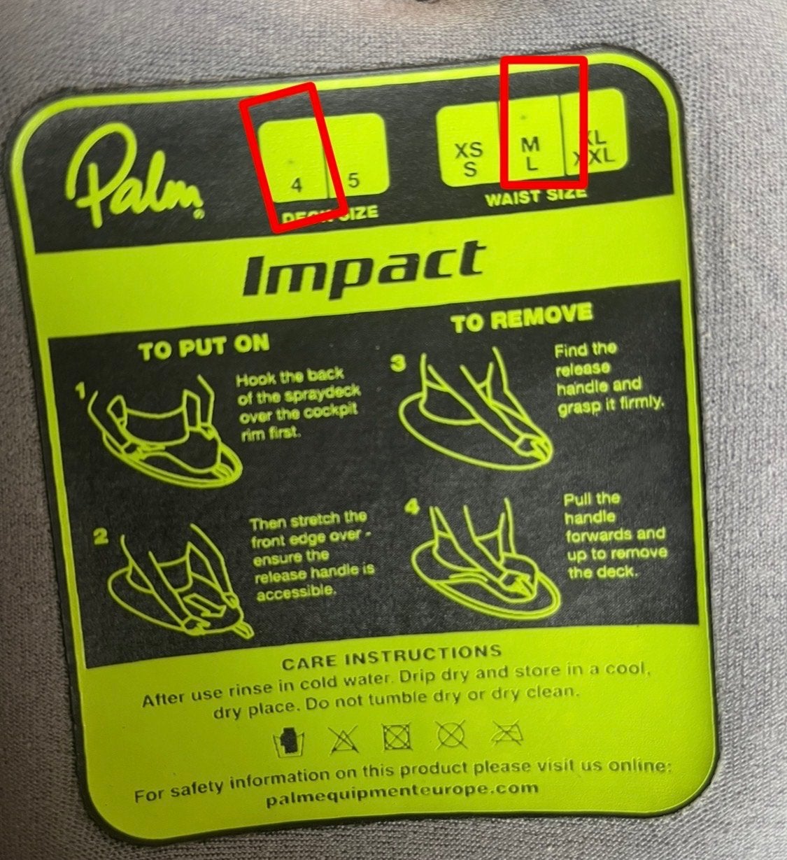 Palm Impact Kajak Spatzeil - R4 Maat M, Watersport en Boten, Ophalen of Verzenden, Zo goed als nieuw, 1-persoons