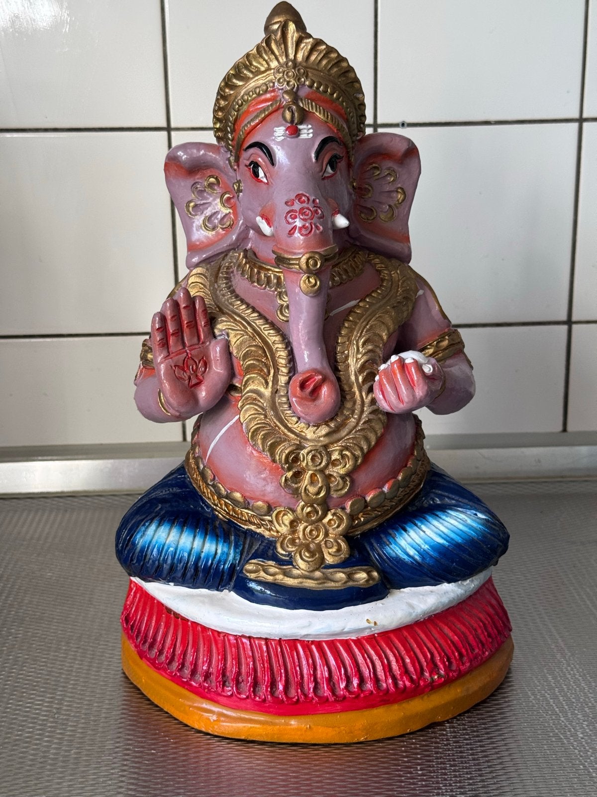 Ganesha beeld, handgeschilderd, Ophalen, Zo goed als nieuw, Religie