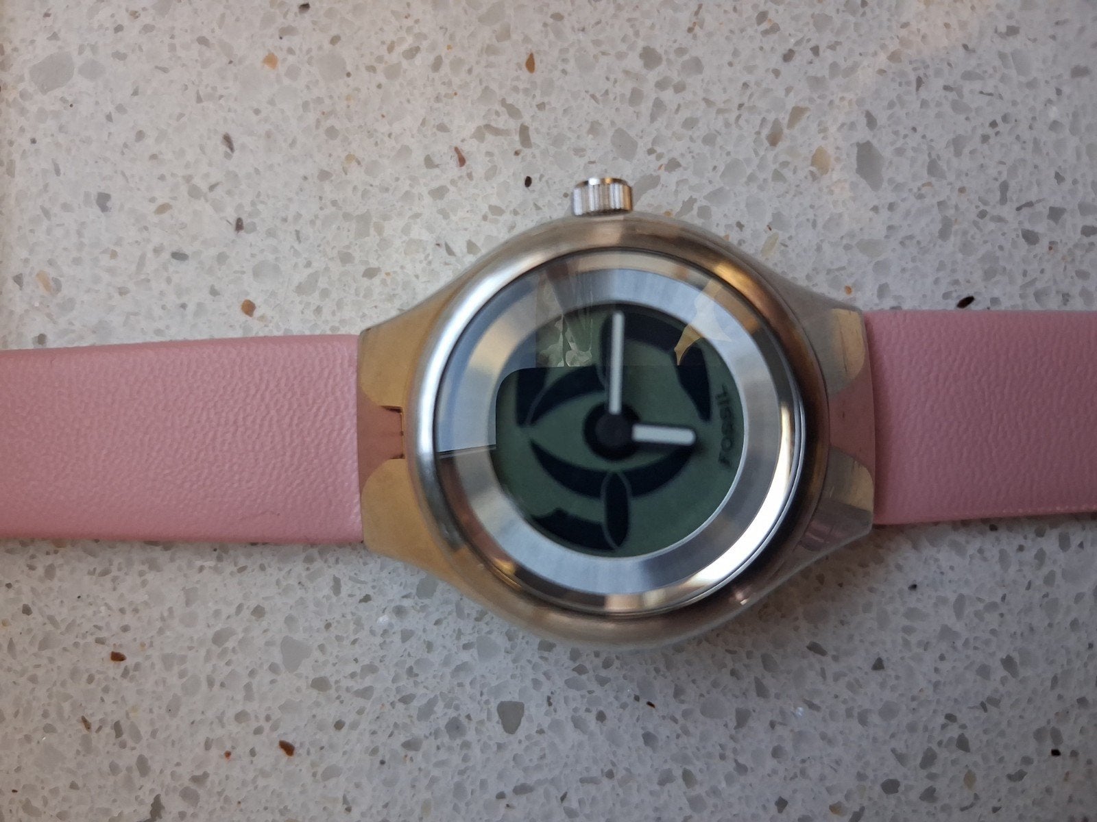 Fossil dameshorloge met roze leren bandje, Ophalen of Verzenden