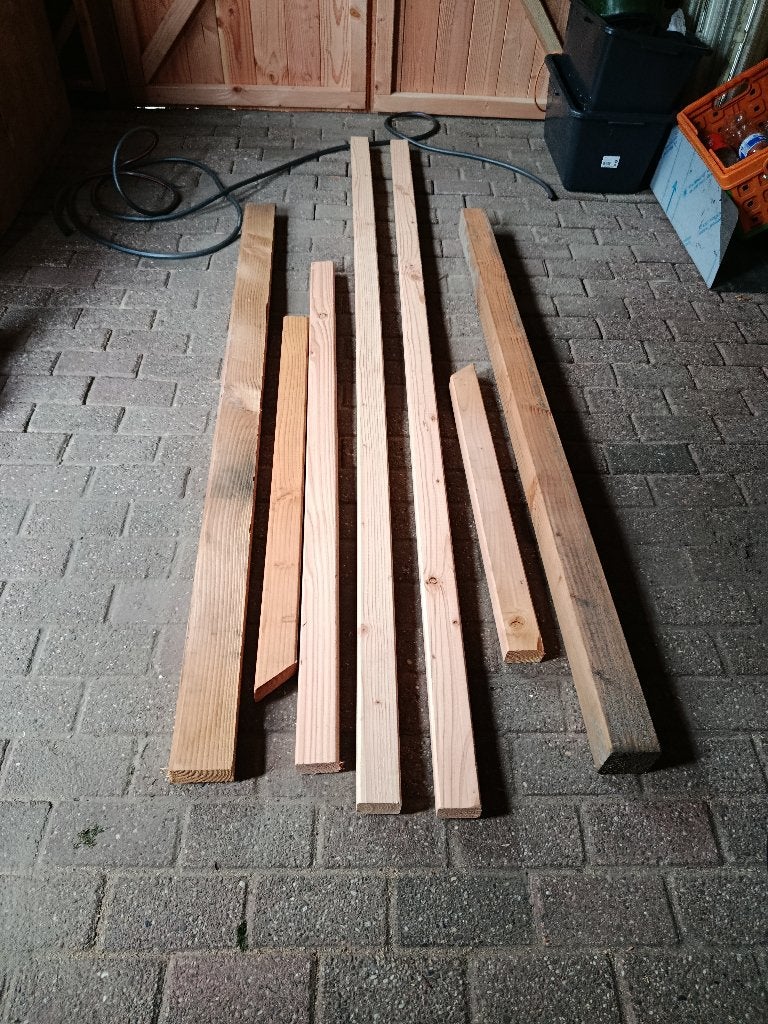 Douglas hout, Tuin en Terras, Palen, Balken en Planken, Ophalen, Zo goed als nieuw, Minder dan 180 cm, Balken