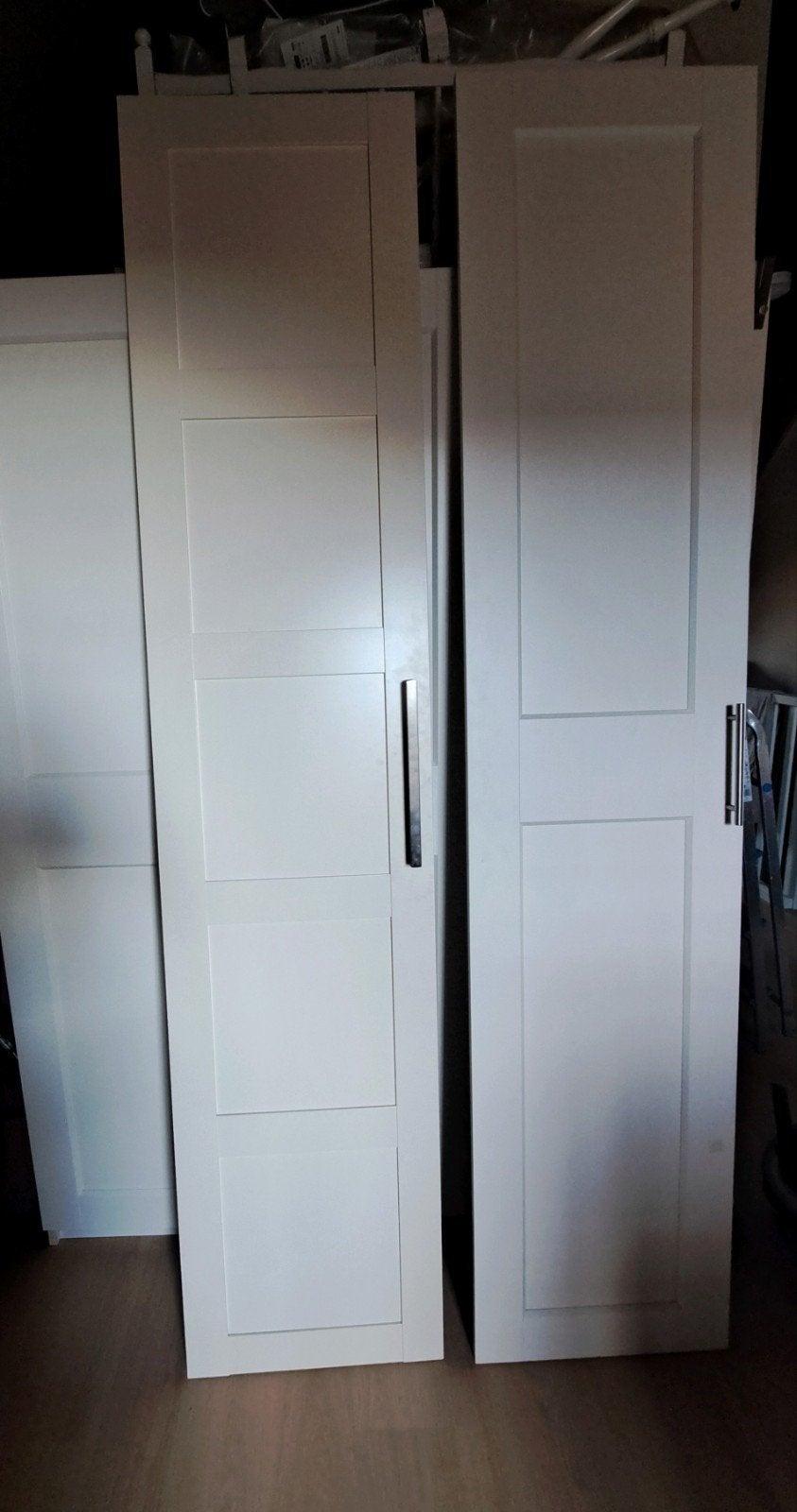 2 IKEA Pax Grimo deuren 49,5x229,5 cm, Ophalen, 50 tot 100 cm, 200 cm of meer