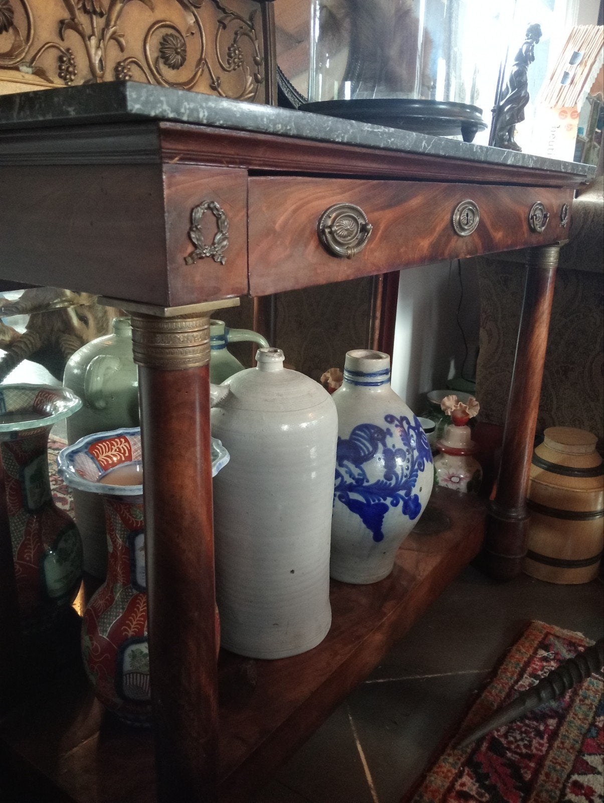 Antieke sidetable marmer blad, Ophalen