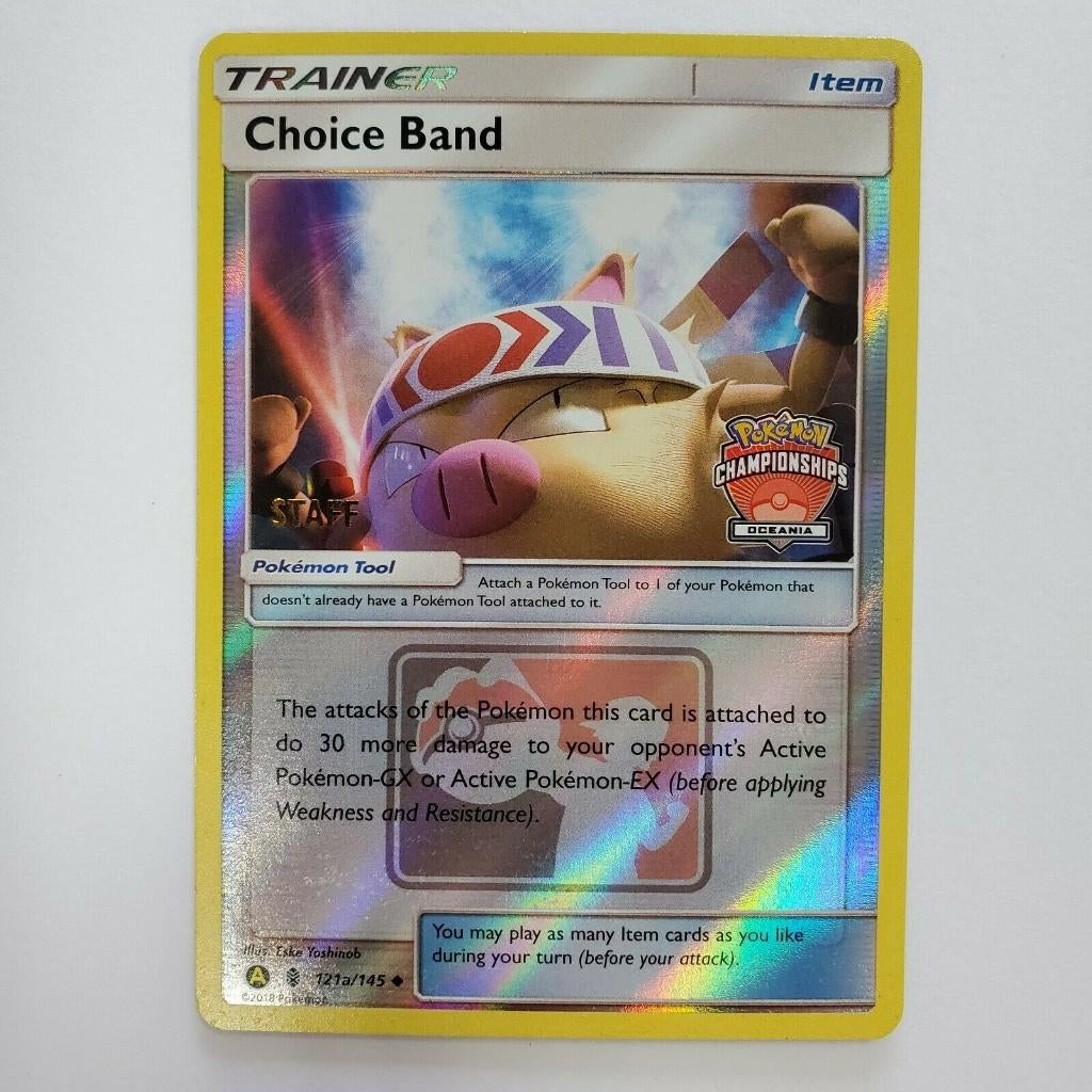 Pokemon regional championships promo holo choice band staff, Ophalen of Verzenden, Zo goed als nieuw, Losse kaart, Foil