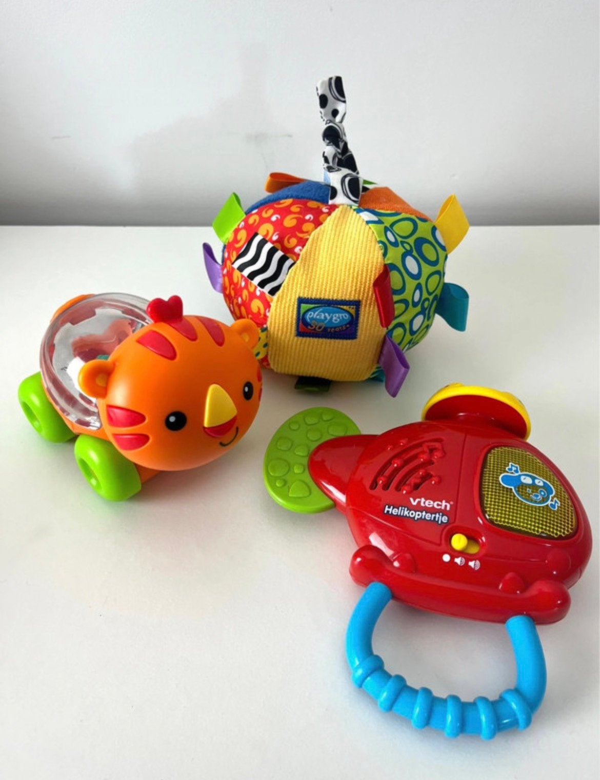 Speelgoed vtech helikopter, play gro bal, fisherprice kat, Ophalen of Verzenden, Zo goed als nieuw, 6 maanden tot 2 jaar