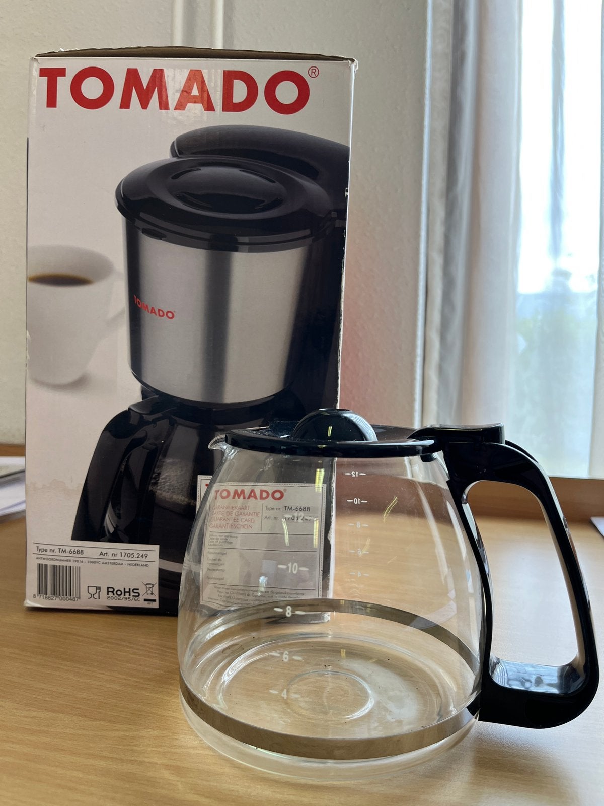 Kan voor Tomado koffiezetapp. Type TM-6688 Art.1705.249, Witgoed en Apparatuur, Overige modellen, 10 kopjes of meer, Gemalen koffie