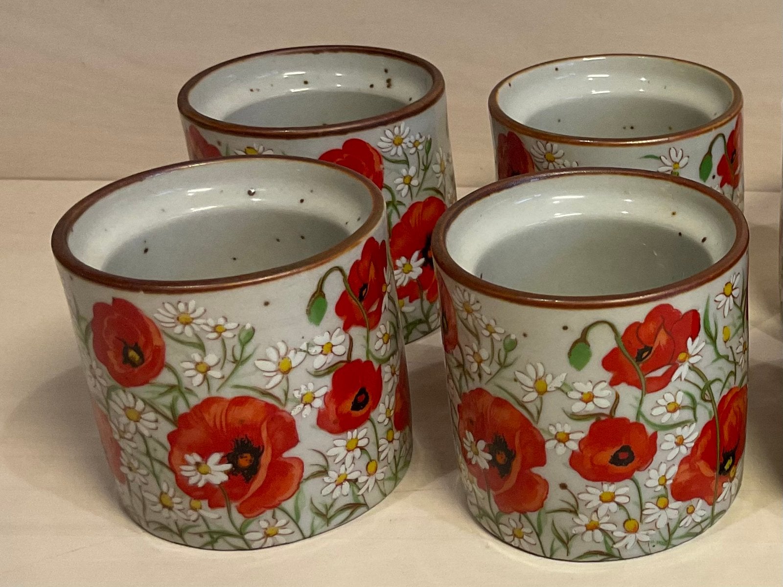 Wildflower 4 eierdoppen, Ophalen of Verzenden, Zo goed als nieuw, Glas, Overige stijlen