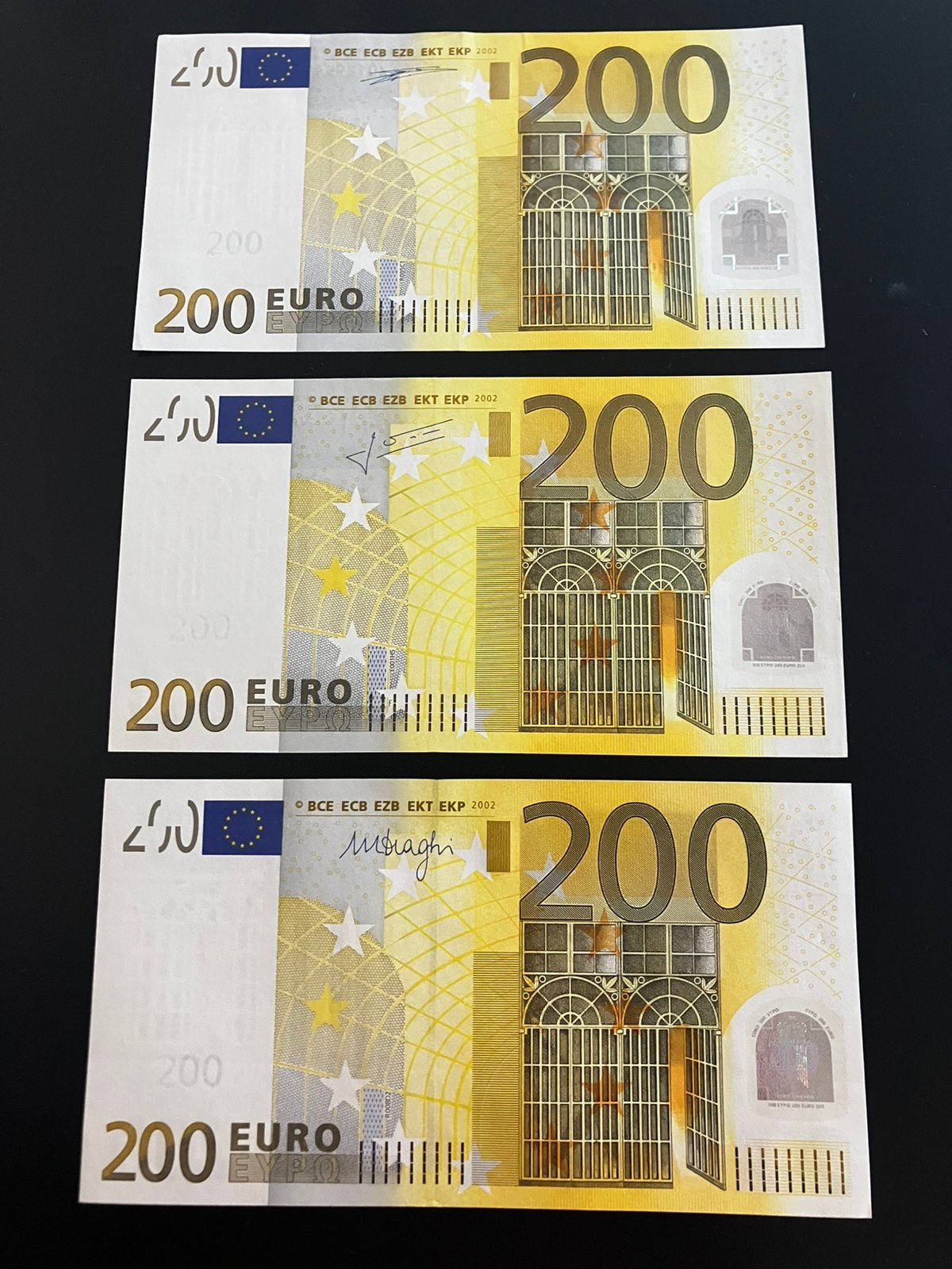 Super set van de 3 verschillende €200,- biljetten, Ophalen of Verzenden, Overige landen, 5 euro