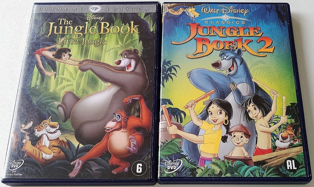 Dvd *** JUNGLE BOEK *** Walt Disney Deel 1 + 2, Animatie, Nederlands, Ophalen of Verzenden, Zo goed als nieuw
