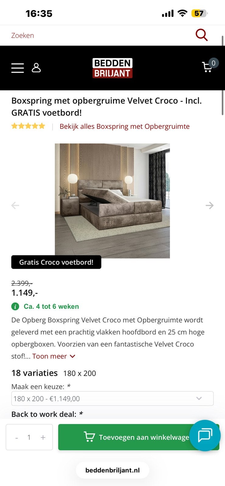 Eric kuster croco bed, Ophalen, Zo goed als nieuw, Complete sauna