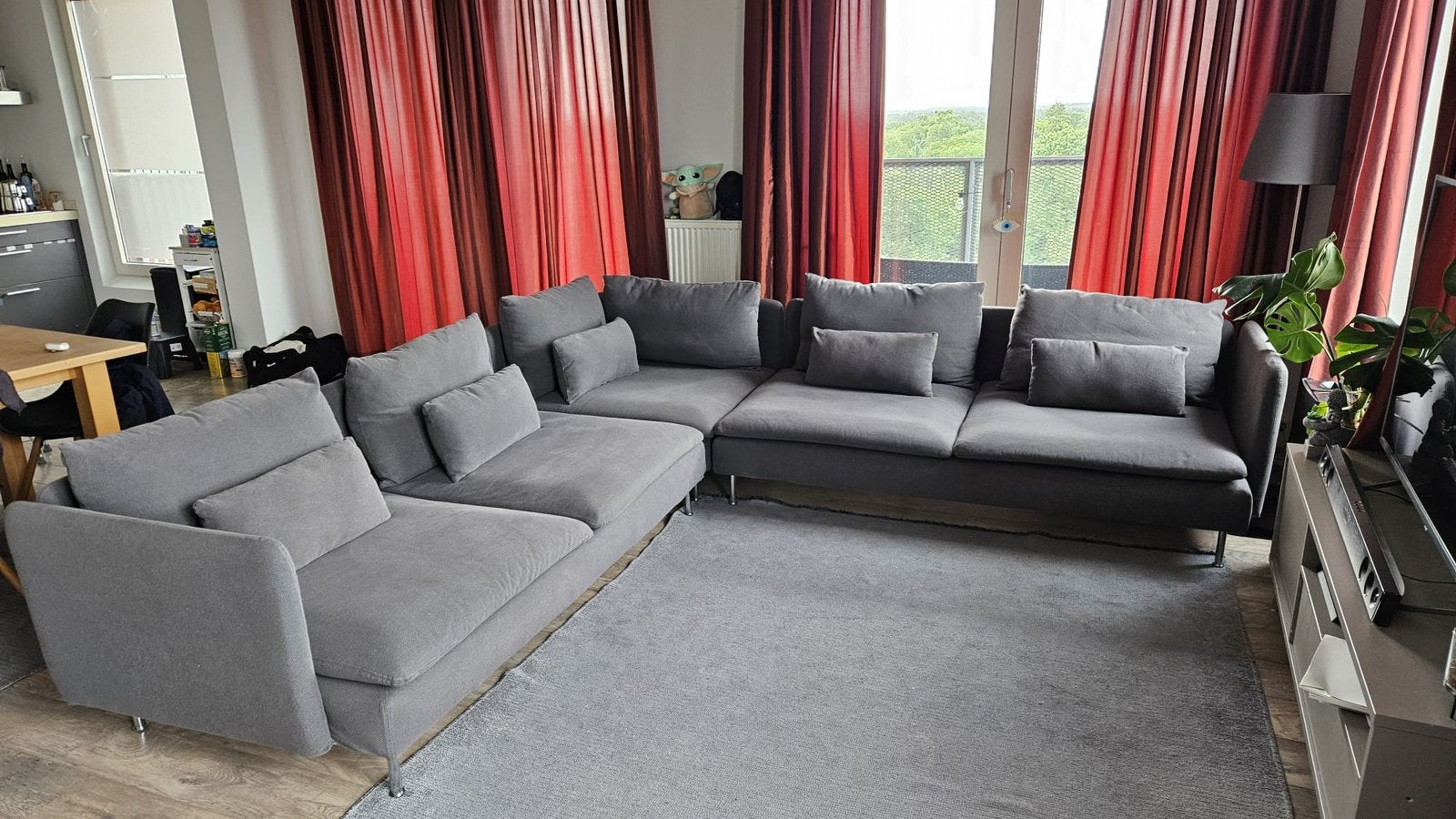 Söderhamn 6 seat Tallmyra medium grey, Ophalen, Zo goed als nieuw, Vierpersoons of meer, Hoekbank